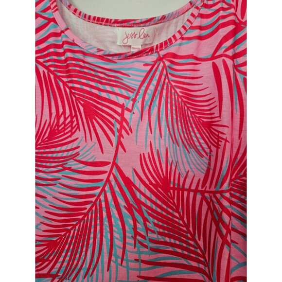 NWT Jess Lea Vacay Mode Pom Po Swimsuit Coverup Dress One Size Fits 0-10 Palm - Picture 2 of 8